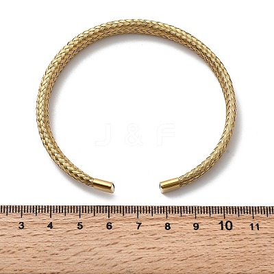Braided 304 Stainless Steel Cuff Bangles for Women BJEW-A067-08G-1