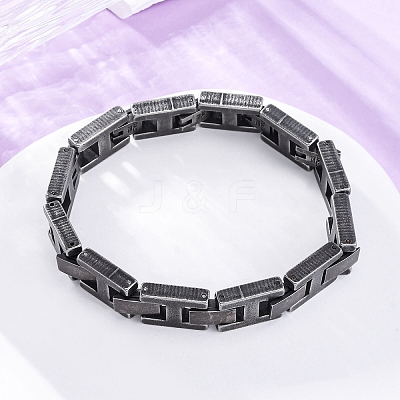 201 Stainless Steel Panther Chain Bracelets BJEW-B078-161AS-1
