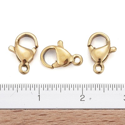 Ion Plating(IP) 304 Stainless Steel Lobster Claw Clasps X-STAS-H353-B-02G-1