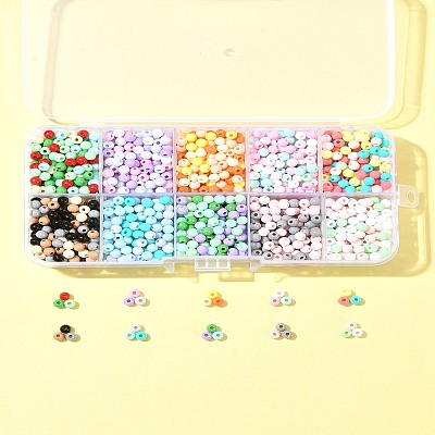 60G 10 Colors Opaque Acrylic Beads OACR-FS0001-75-1