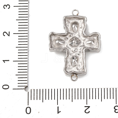 304 Stainless Steel Pave Cubic Zirconia Connector Charms STAS-P421-03P-1