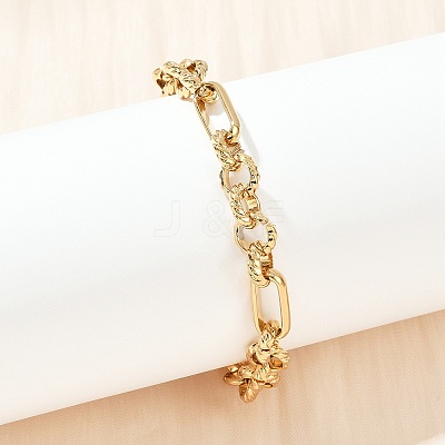 304 Stainless Steel Figaro Chain Bracelets for Women BJEW-Z143-06G-1