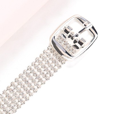 Alloy Full Crystal Rhinestone Belt Anklets for Women FS-WG26718-01-1