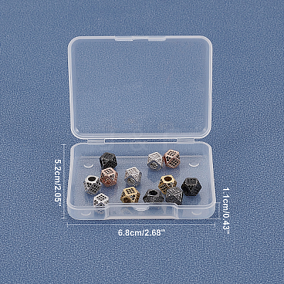 Rack Plating Brass Cubic Zirconia Beads ZIRC-FH0001-01-1