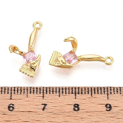 Brass Micro Pave Cubic Zirconia Pendants KK-N263-96B-G-1