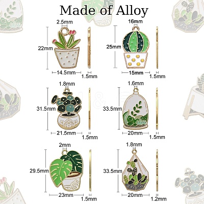 30Pcs 6 Styles Alloy Enamel Pendants ENAM-CJ0004-91-1