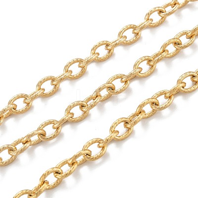 Ion Plating(IP) 304 Stainless Steel Textured Cable Chains CHS-O010-04G-1