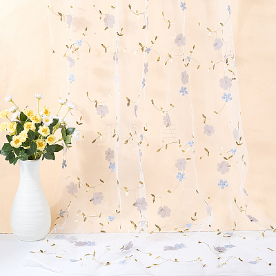3D Flower Milk Fiber Embroidery Fabric AJEW-WH20006-241B-1