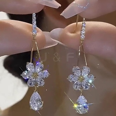 Zinc Alloy Crystal Rhinestone Dangle Earrings FS-WGC114E-01-1