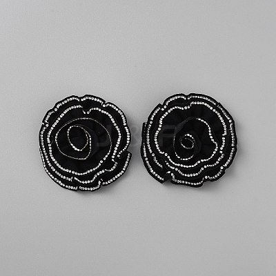 Flower Polyester Shoe Decoration AJEW-WH0348-632-1