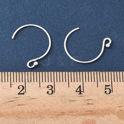 Rhodium Plated 925 Sterling Silver Earring Hooks STER-E068-05S-1