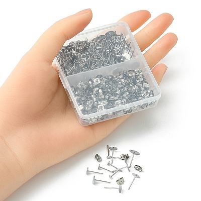 200Pcs 5 Sizes 304 Stainless Steel Stud Earring Findings STAS-YW0001-74P-1