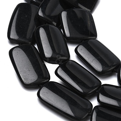Natural Black Stone Beads Strands G-L650-C01-01-1