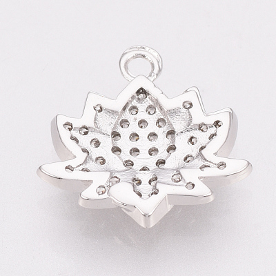 Brass Micro Pave Cubic Zirconia Charms KK-T025-07P-1