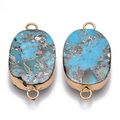 Synthetic Gold Line Imperial Jasper Links connectors G-R457-12-1