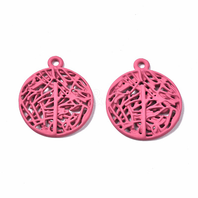 Spray Painted Alloy Pendants PALLOY-Q434-010C-NR-1