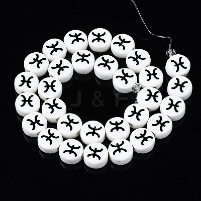 Handmade Porcelain Ceramic Beads Strands PORC-S502-032D-1