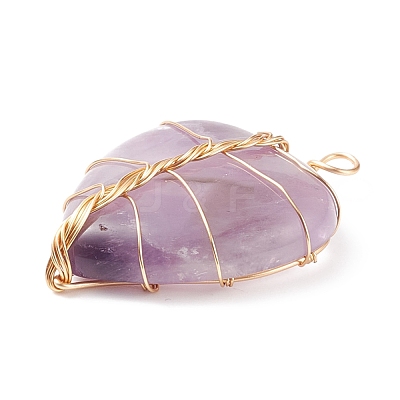 Natural Amethyst Pendants PALLOY-JF01653-05-1