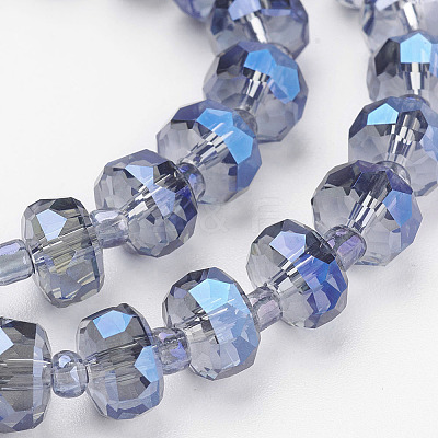 Electroplate Glass Beads Strands EGLA-J146-FR8mm-B01-1