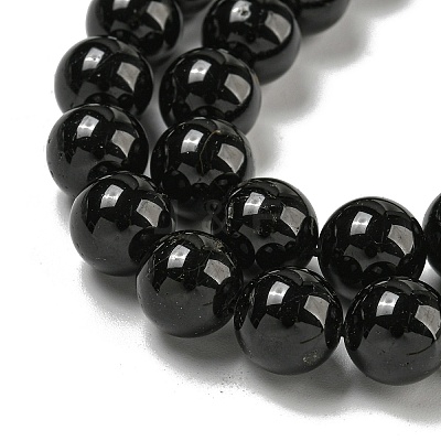 Natural Black Tourmaline Beads Strands G-G763-01-10mm-AB-1