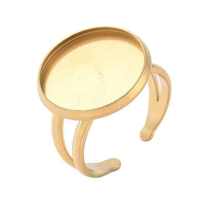 304 Stainless Steel Cuff Ring Settings STAS-E202-02F-G-1