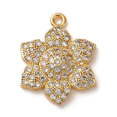 Brass Micro Pave Cubic Zirconia Pendants KK-I276-01G-1