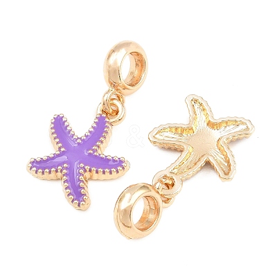 Alloy Enamel European Dangle Charms AL-CBAC2D3-02G-02-1