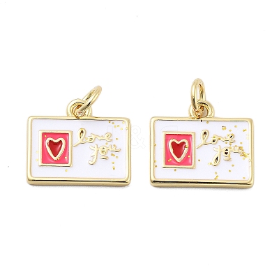 Brass Enamel Charms KK-H206-12G-1