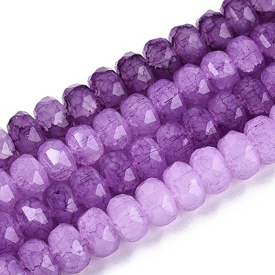 Imitation Jade Crackle Glass Beads Strands GLAA-N068-01A-A10-1