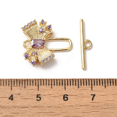 Brass Toggle Clasps KK-C062-042G-02-1