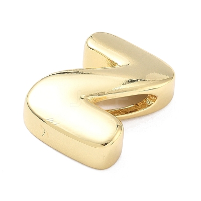 Brass Initial Beads KK-B167-27G-01Z-1