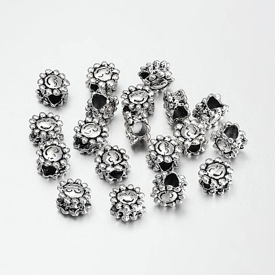 Tibetan Style Alloy European Beads TIBEB-7126-AS-NR-1