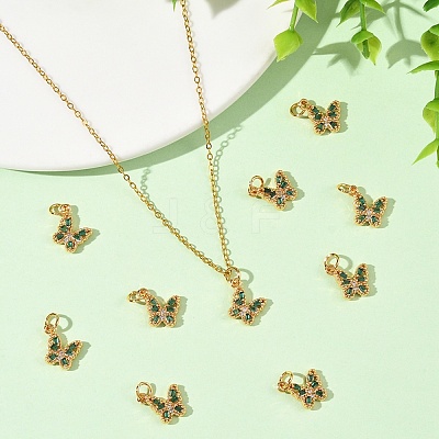 SHEGRACE Brass Micro Pave Cubic Zirconia Charms XGRQ5K456-628G-G-1