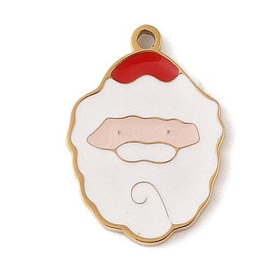Christmas Theme Ion Plating(IP) 304 Stainless Steel Enamel Pendants STAS-Z083-07G-05-1