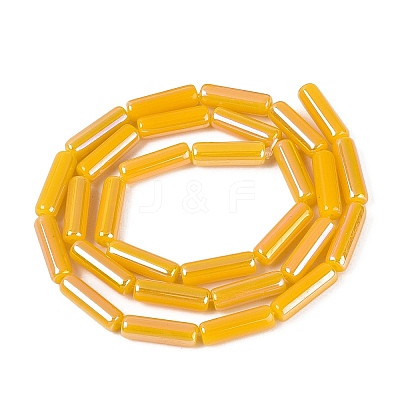 Electroplate Imitation Jade Glass Beads Strands EGLA-Q132-02A-A05-1
