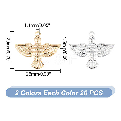 40Pcs 2 Colors Brass Pendants KK-AR0003-32-1