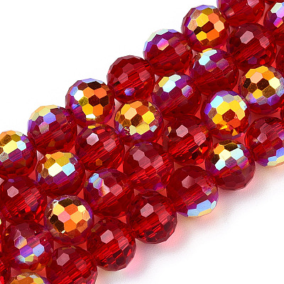Transparent Electroplate Glass Beads Strands EGLA-N012-001-B02-1
