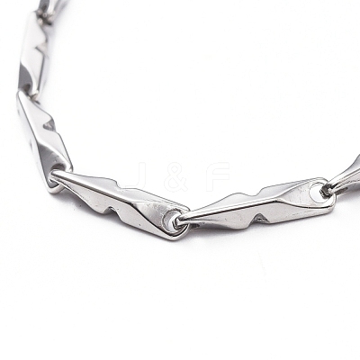Tarnish Resistant Unisex 304 Stainless Steel Bar Link Chain Bracelets BJEW-L637-41B-P-1