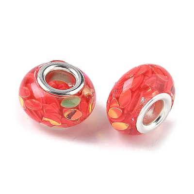 Transparent Resin Rondelle European Beads RESI-S023-30-1