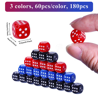 180Pcs 3 Colors Acrylic Beads OACR-CA0001-22-1