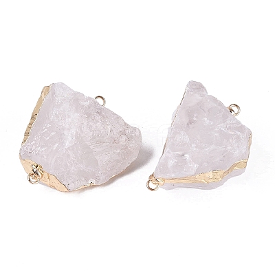 Raw Rough Natural Quartz Crystal Nuggets Connector Charms G-Q606-08A-1