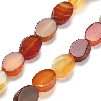 Natural Dyed & Heated Red Agate Beads Strands G-P559-B01-01-1