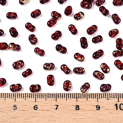 Picasso Spray Painted Glass Seed Beads SEED-T006-04-28-1
