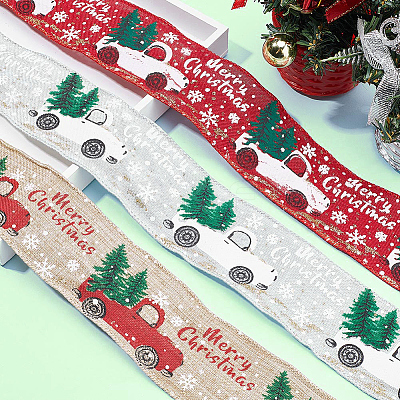 3 Strands 3 Colors Printed Linen Ribbon OCOR-GF0002-71-1