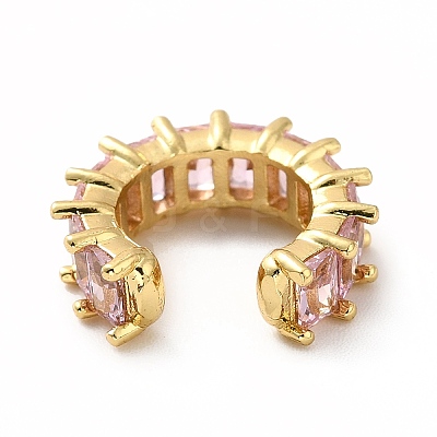 Cubic Zirconia Tennis Cuff Earrings LS-EJEW-K093-09G-04-1