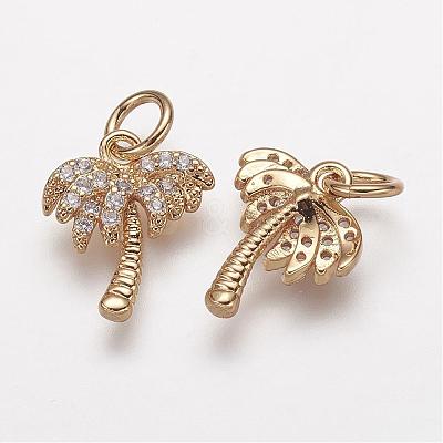 Brass Micro Pave Grade AAA Cubic Zirconia Charms ZIRC-K059-11G-NR-1