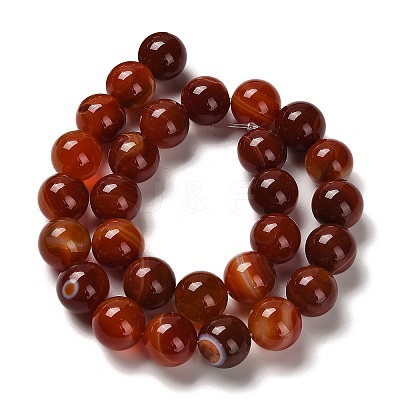 Dyed Natural Banded Agate Beads Strands G-G175-A09-01-1