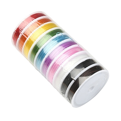 10 Rolls 10 Colors Flat Elastic Crystal String EW-YW0001-08-1
