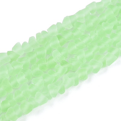Frosted Transparent Glass Beads Strands GLAA-N016-4mm-07-1