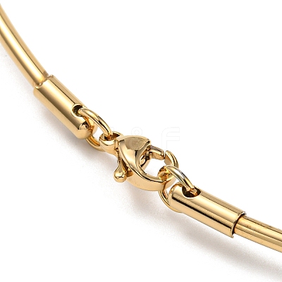 PVD Vacuum Plating 202 Stainless Steel Wire Choker Necklace with Clasp LS-NJEW-H011-08G-1